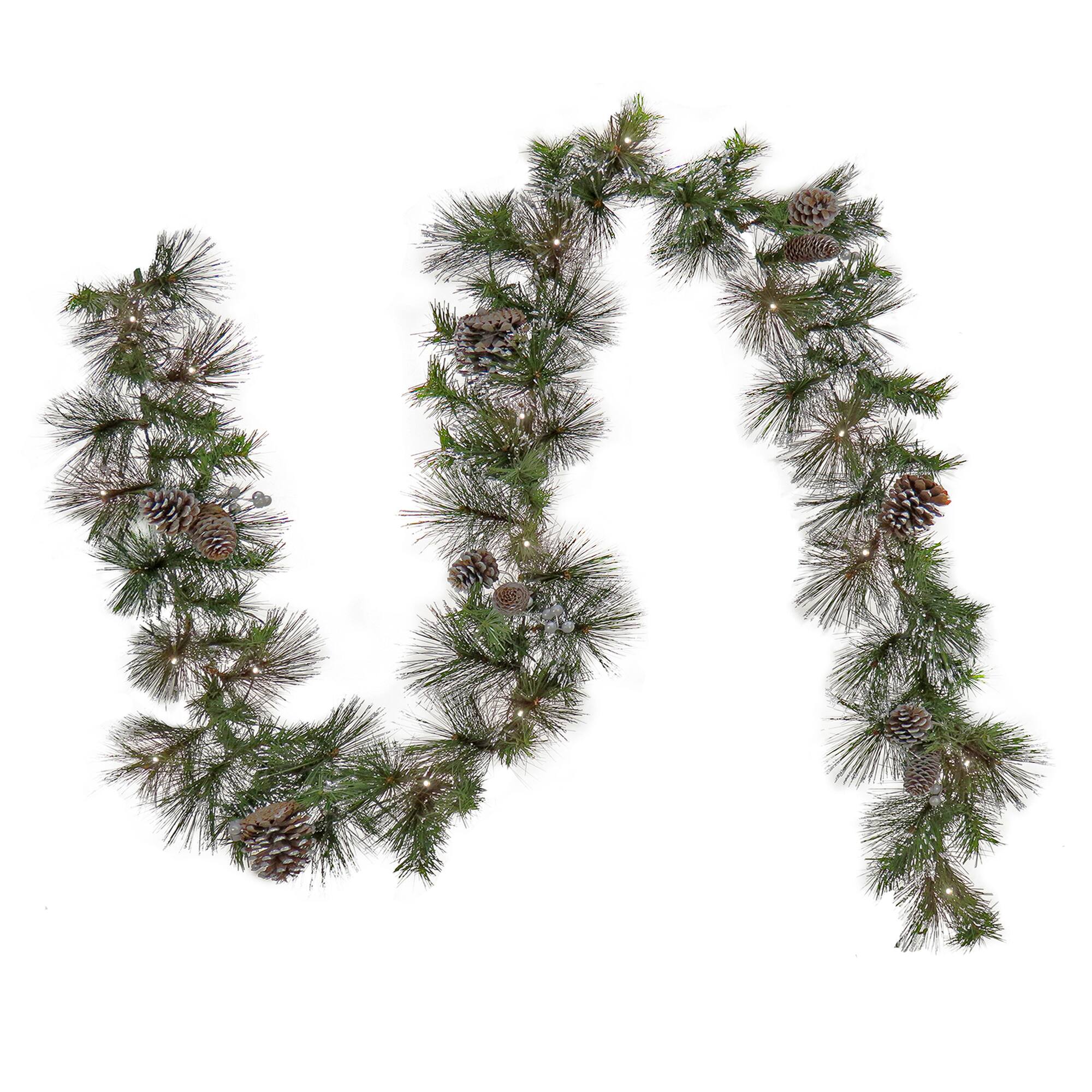 9ft. Whitter Pine Garland With LED Lights